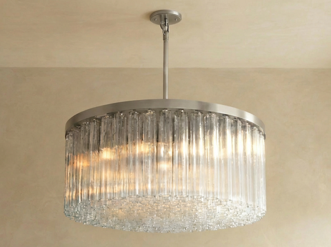 Inspired Cielo Style 48 Inch Round Chandelier Stainless Steel Finish - Main Product View