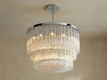 Inspired Cielo Style Three-Tier 48 Inch Round Chandelier Stainless Steel Finish - Main