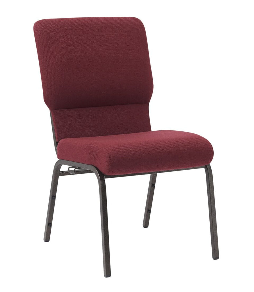 Fabric Church Chair with Cut-Away Back Wide Vein Steel Frame