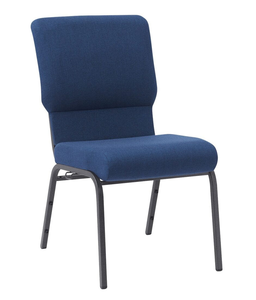 Fabric Church Chair with Cut-Away Back Wide Steel Frame