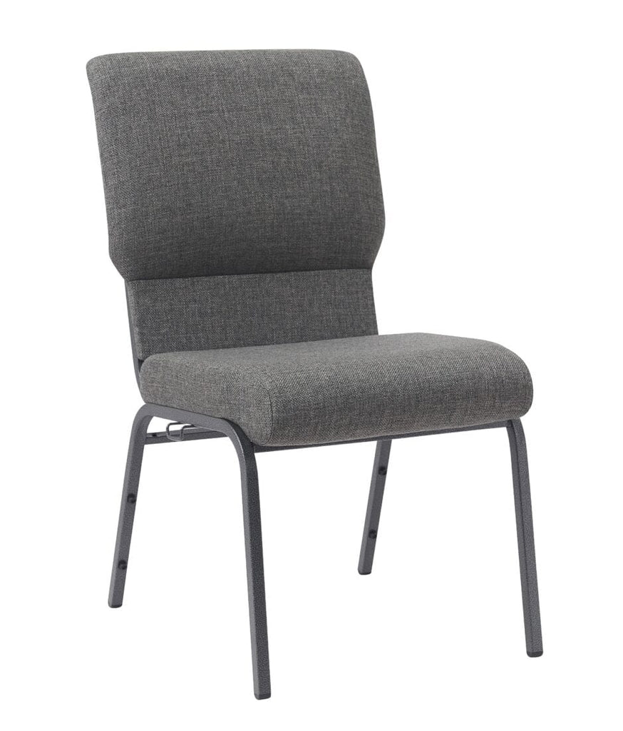 Fabric Church Chair with Cut-Away Back Wide Steel Frame