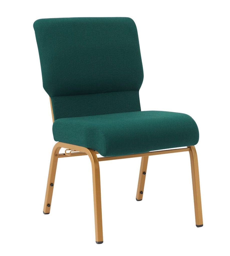 Fabric Church Chair with Cut-Away Back Wide Steel Frame