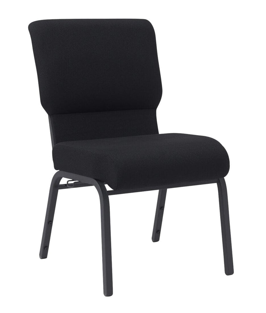 Fabric Church Chair with Cut-Away Back Wide Steel Frame