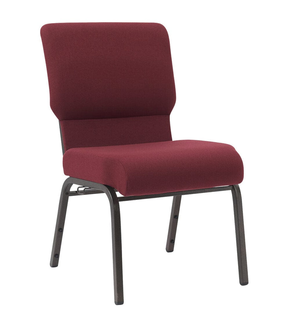 Fabric Church Chair with Cut-Away Back Wide Vein Steel Frame