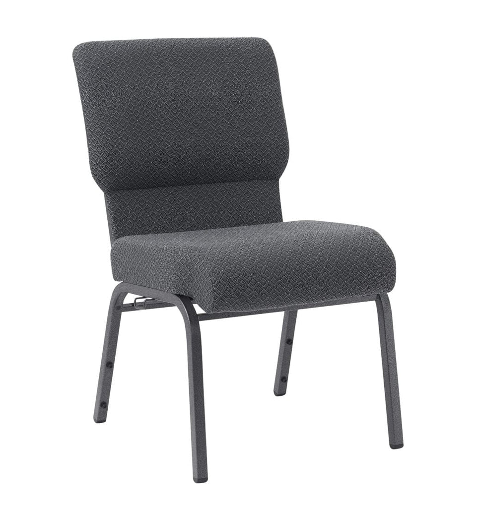 Fabric Church Chair with Cut-Away Back Wide Steel Frame