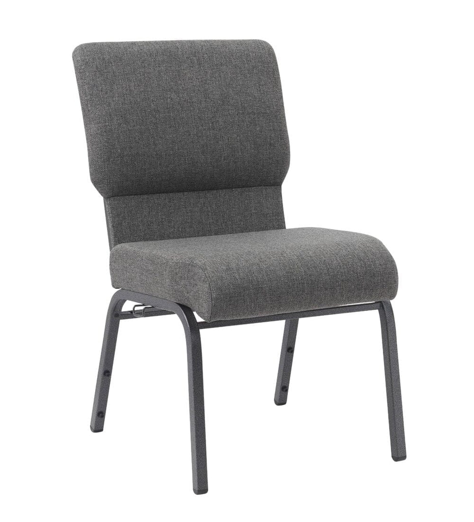 Fabric Church Chair with Cut-Away Back Wide Steel Frame