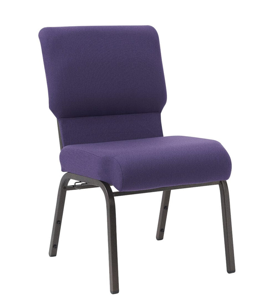 Fabric Church Chair with Cut-Away Back Wide Vein Steel Frame