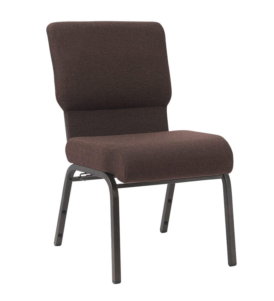 Fabric Church Chair with Cut-Away Back Wide Vein Steel Frame