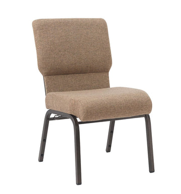 Fabric Church Chair with Cut-Away Back Wide Vein Steel Frame