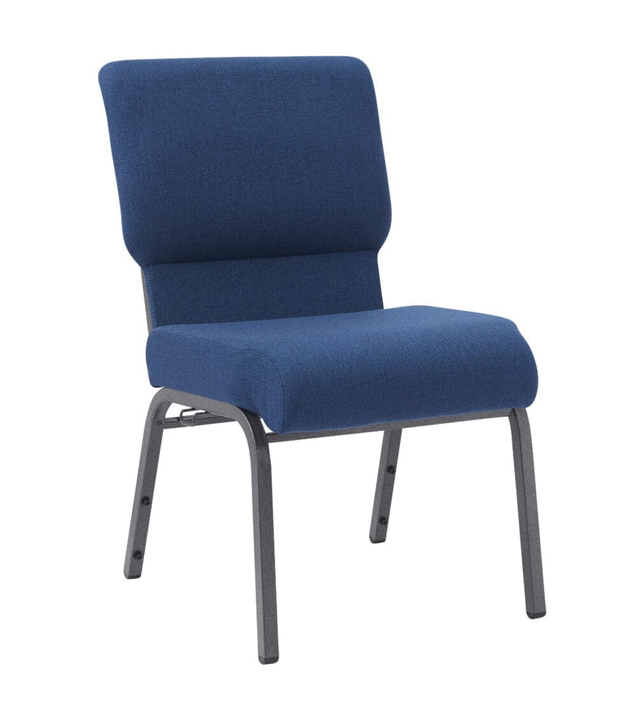 Fabric Church Chair with Cut-Away Back Wide Steel Frame