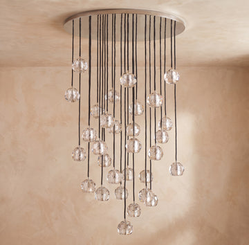 Inspired Boule de Cristal Style 40 Inch Crystal Sphere Cascade Chandelier Polished Nickel - Main Product View