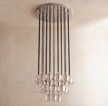 Inspired Boule de Cristal Style 24 Inch Crystal Sphere Cluster Chandelier Polished Nickel - Main Product View