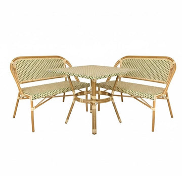 on French Bistro Set with 48x36" Table and 2 Benches