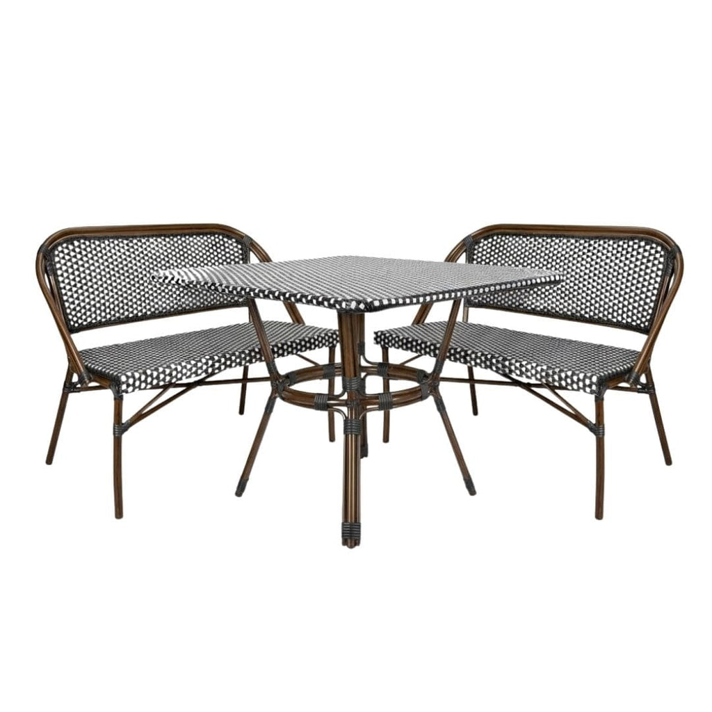 on French Bistro Set with 48x36" Table and 2 Benches