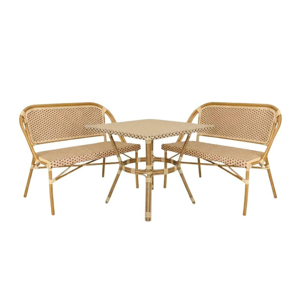 on French Bistro Set with 48"x36" Table and 2 Benches