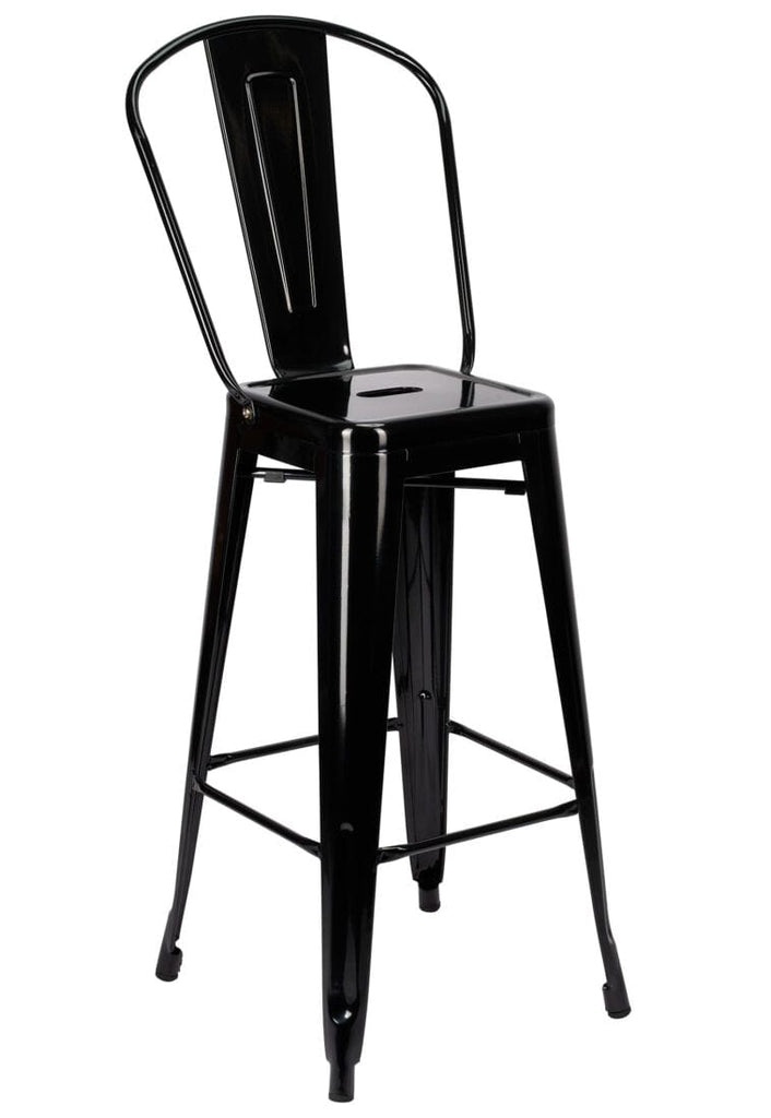 Tolix Style Metal Barstool with Back
