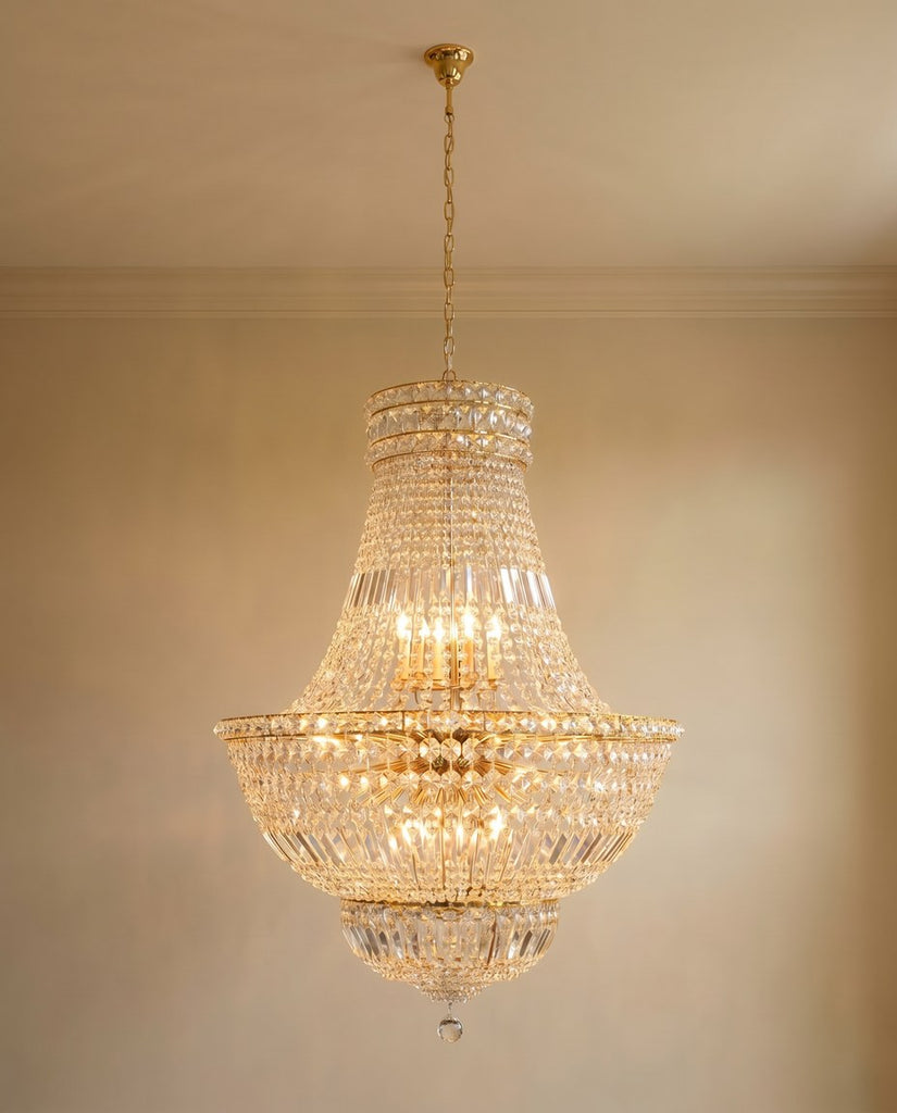 French Empire Crystal Chandelier Lighting - Great for the Dining Room, Foyer, Entry Way, Living Room! H36" X W30" - A93-CG/454/14B