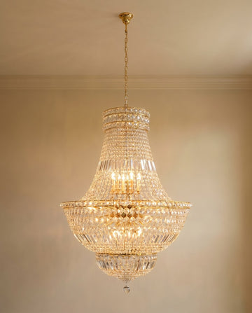 French Empire Crystal Chandelier Lighting - Great for the Dining Room, Foyer, Entry Way, Living Room! H36" X W30" - A93-CG/454/14B
