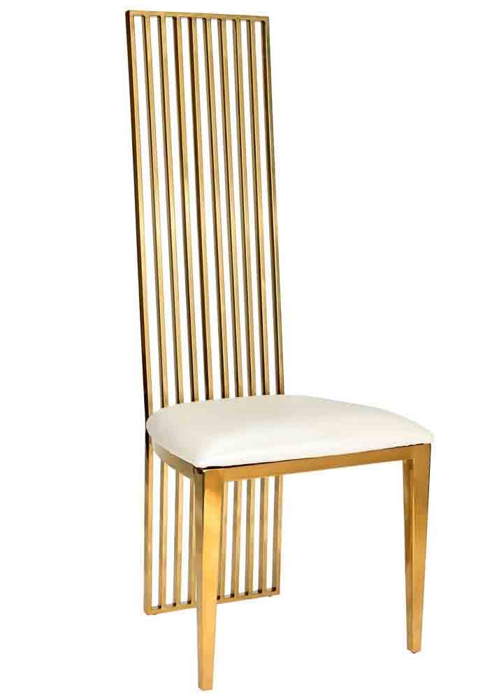 Stainless Steel High Back Chair, Frame, Vinyl Seat