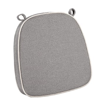 Gray with Ivory Piping 2.5" Thick Chair Cushion - Premium Cushions, Clearance