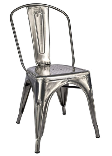 GunMetal Gray Hi Gloss Tolix Style Metal Chair