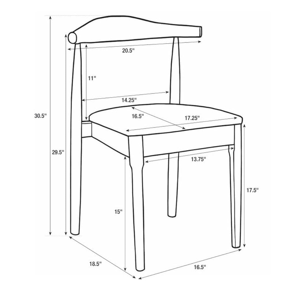 Black Wood Horn Chair with White Vinyl Cushion