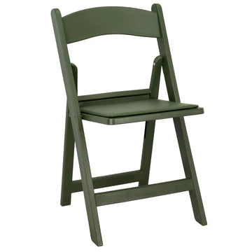 Hunter Green with Matching Seat Resin Steel-Core Folding Chair