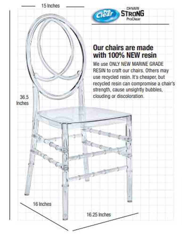 Clear Resin Crystal-Clear Infinity Chair - 4 Pack