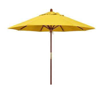 Lemon 9' Hardwood Commercial Patio Umbrella, Olefin Canopy