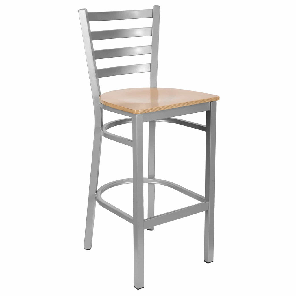 Ladder Back Bar Stool with Frame and Seat