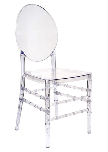 Clear Resin Crystal-Clear Solid Oval Chair