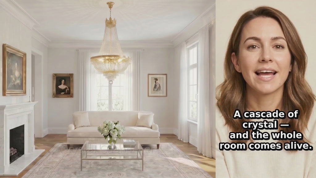 French Empire Crystal Chandelier H30 W24 - Product Video