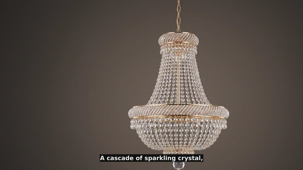 French Empire Crystal Chandelier H26 W23 Silver - Product Video