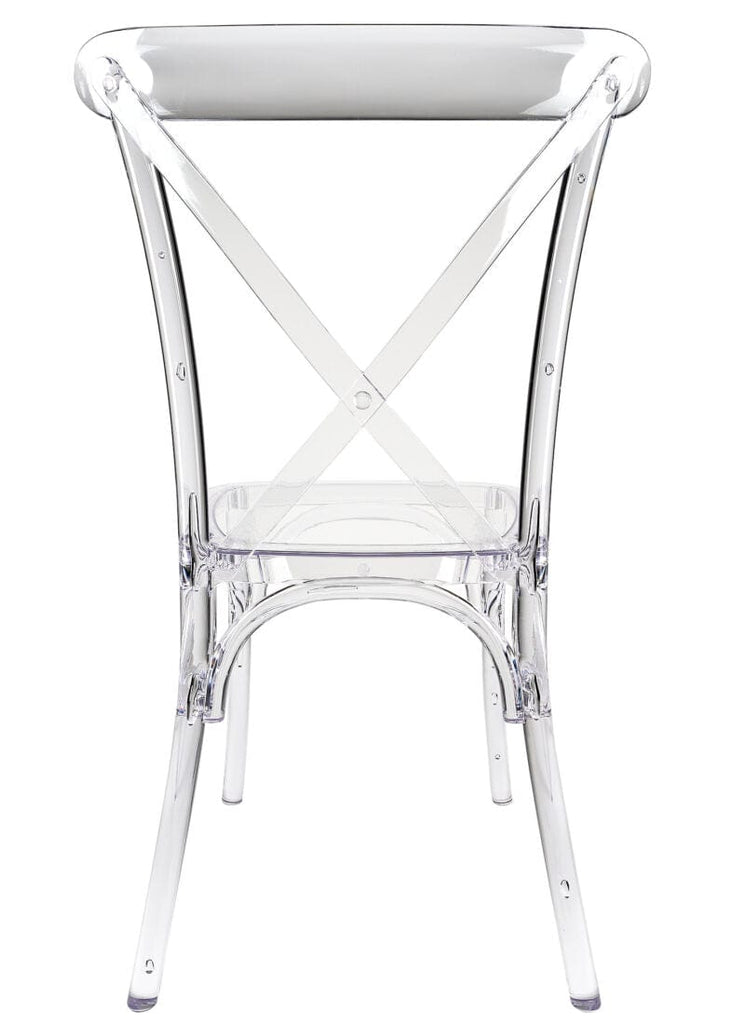 Clear Resin Crystal-Clear Cross Back Chair