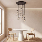 Inspired Rain Drop Style Chandelier – 18.5 Inch – Black Finish
