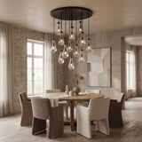 Inspired Rain Drop Style Chandelier – 36.5 Inch – Black Finish