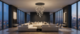 Inspired Rain Drop Style Chandelier – 47 Inch – Black Finish