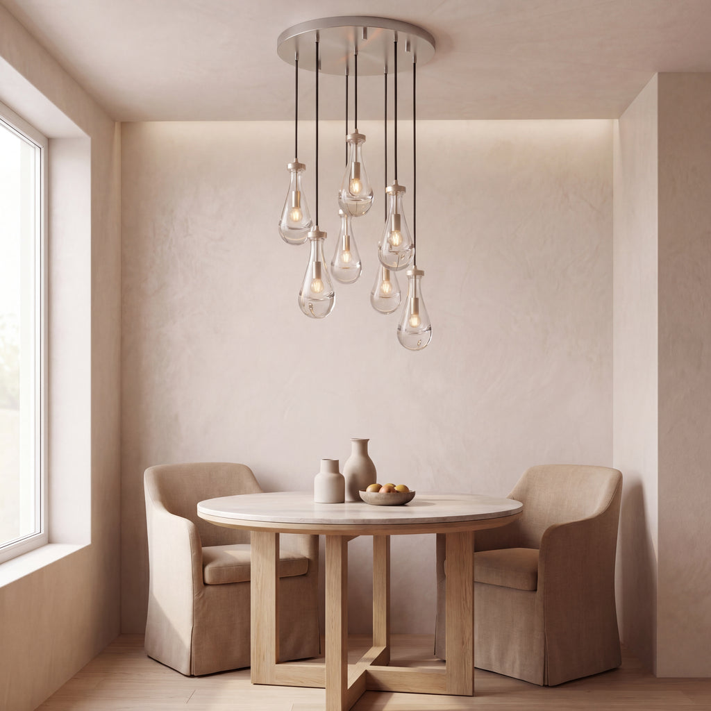 Inspired Rain Drop Style Chandelier – 18.5 Inch – Nickel Finish