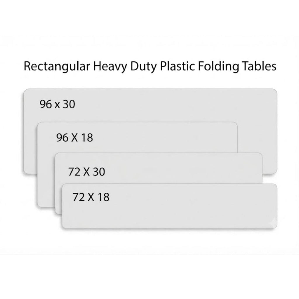 96" x 30" (8 Foot) White Rectangle Plastic Table
