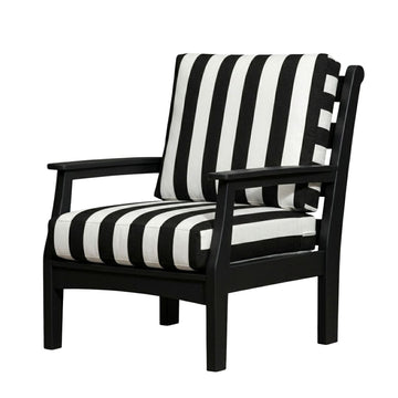 Black Mayfield Outdoor Chair with Cabana Classica Cushions