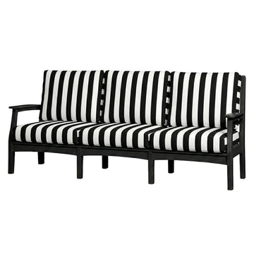 Black Mayfield Outdoor Sofa with Cabana Classica Cushions