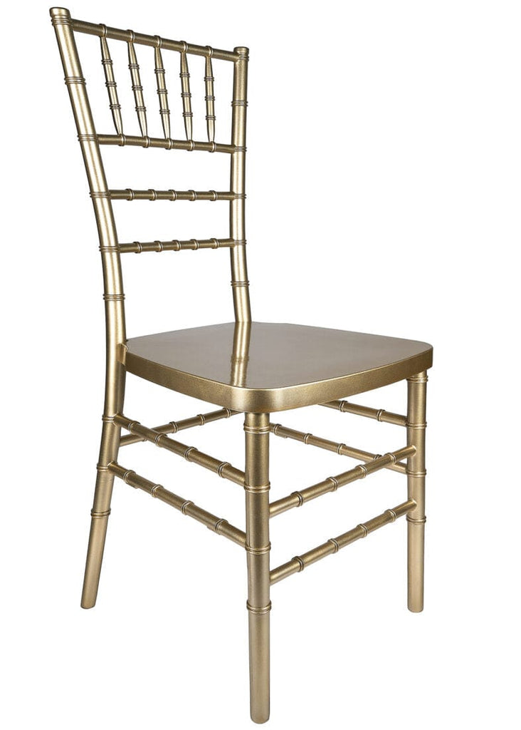 Sparkling Gold Champagne Resin Steel-Core Ballroom Chair- 2 Pack