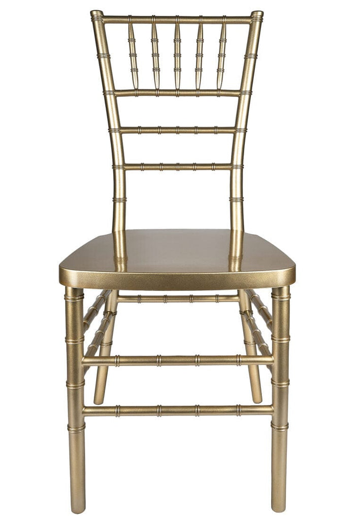 Sparkling Gold Champagne Resin Steel-Core Ballroom Chair- 2 Pack