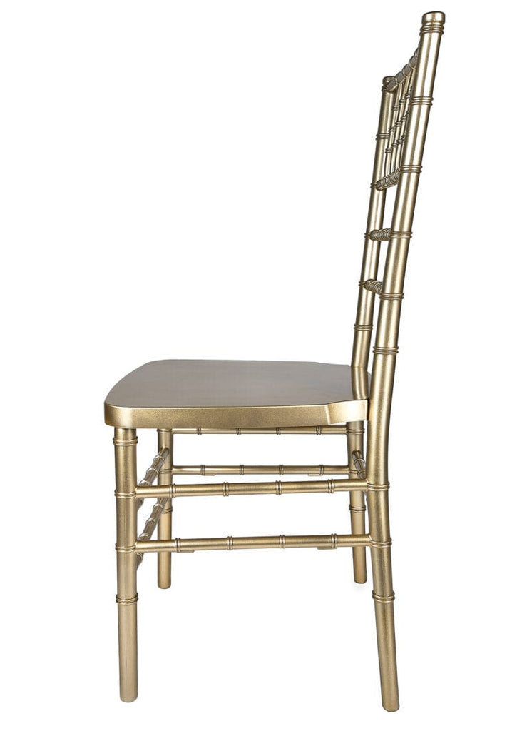 Sparkling Gold Champagne Resin Steel-Core Ballroom Chair- 2 Pack