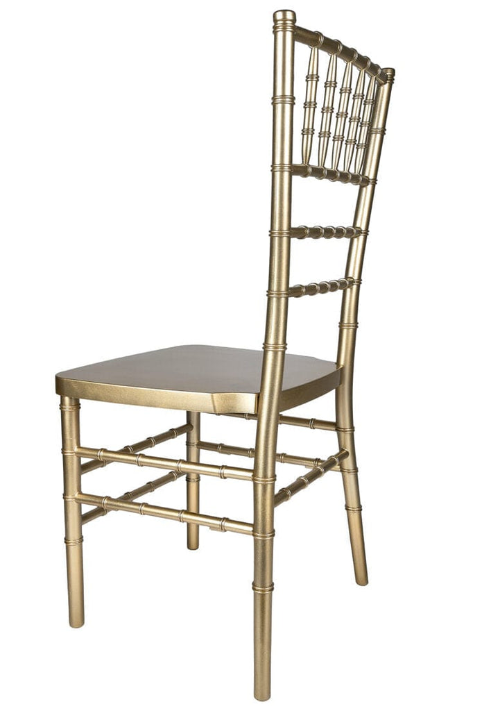 Sparkling Gold Champagne Resin Steel-Core Ballroom Chair- 2 Pack
