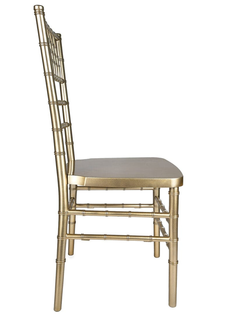 Sparkling Gold Champagne Resin Steel-Core Ballroom Chair- 2 Pack