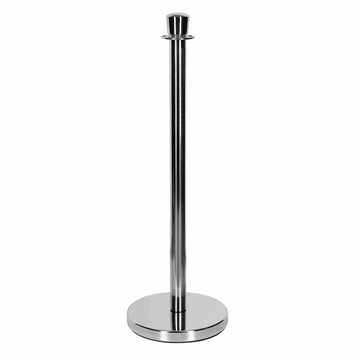 Chrome Polished Stanchion, Includes Weighted Base, Base Cover and Pole with Crown