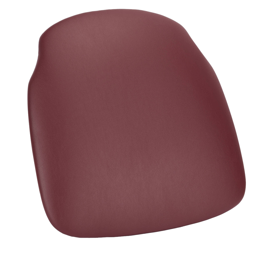 Red Wine Vinyl 1.75" Thick Cross Back Cushion with Non-Slip Backing