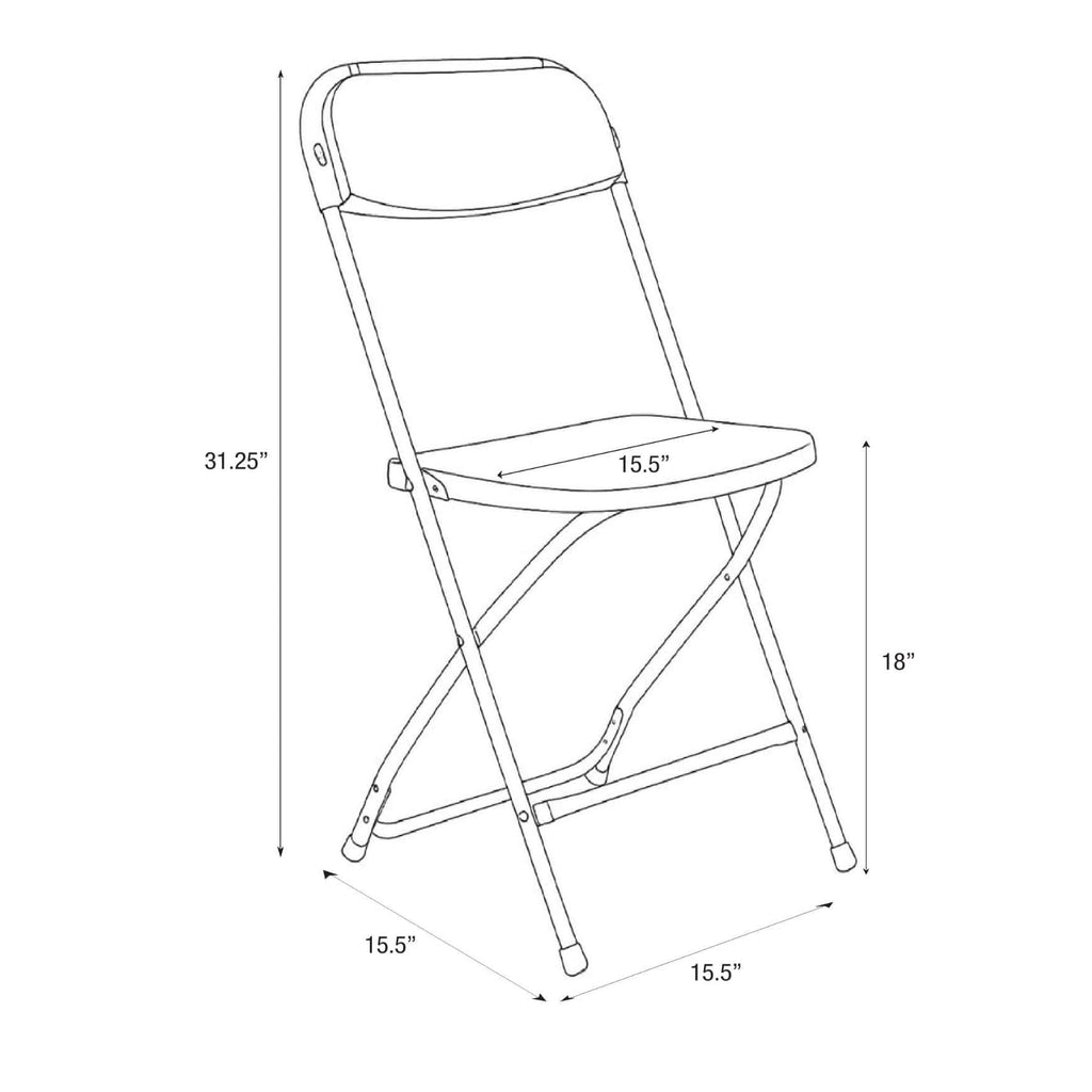 Black Folding Chair (Steel-Poly Chair)