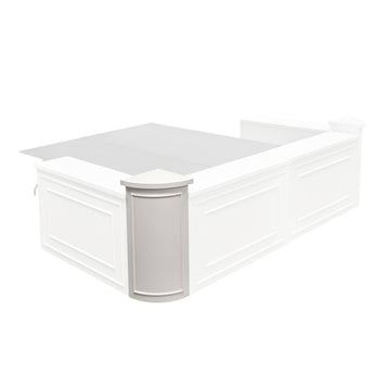 White 12" x 12" x 34" Portable Rounded Stage Facade Post